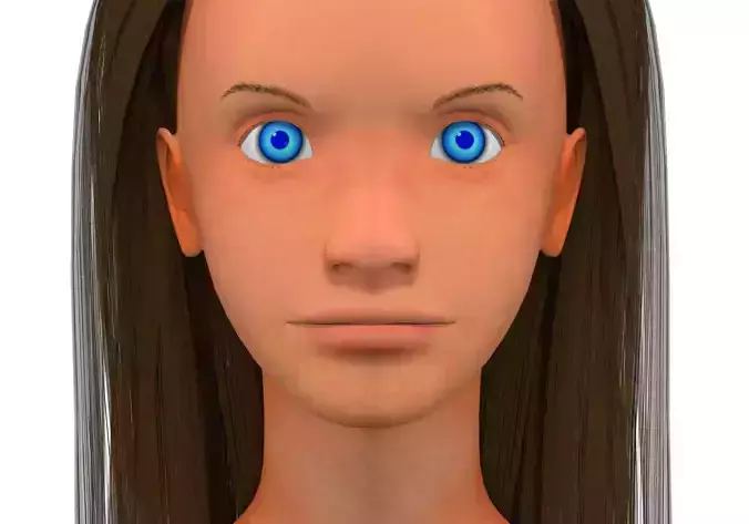Girl with dark brown hair 3D model