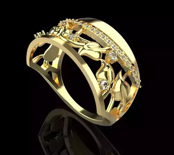 beautiful ring with leaves