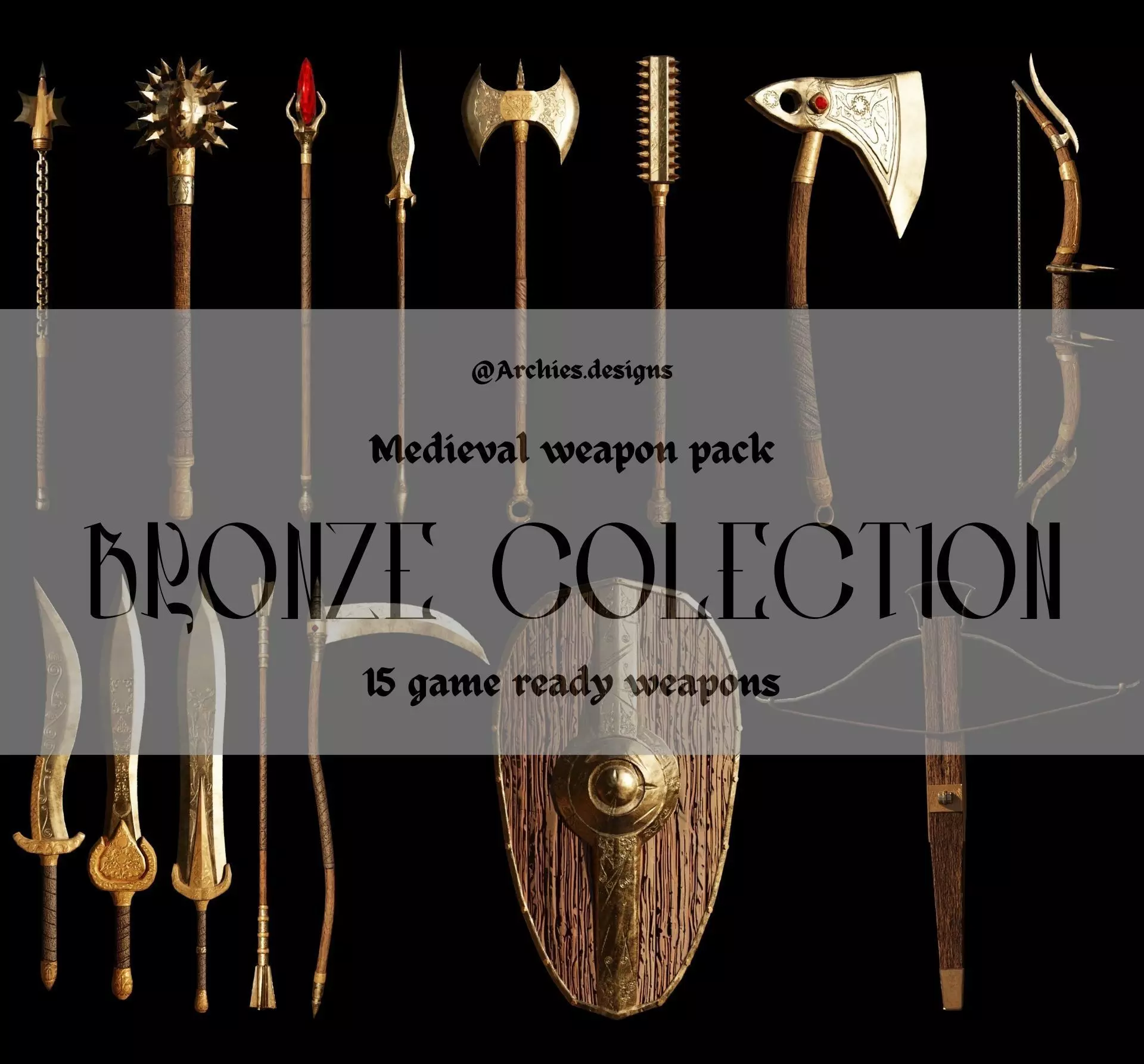 Second Medieval Collection Low-poly 3D model_0