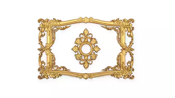 Plaster decorative frame ornament 04