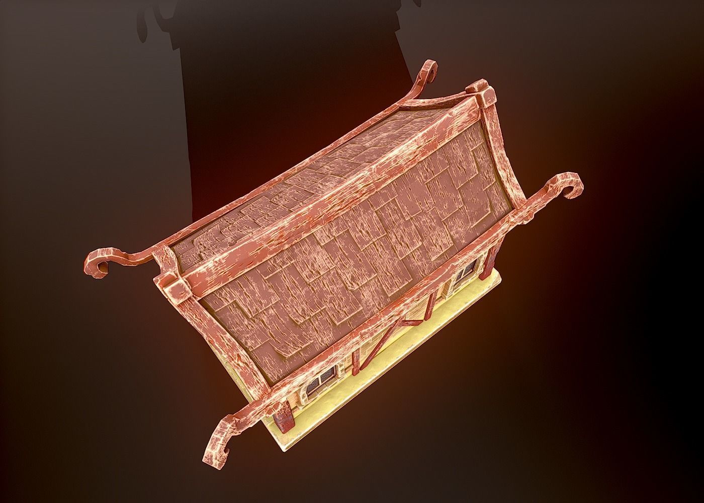 Stylized Medieval House Low-poly 3D model_7