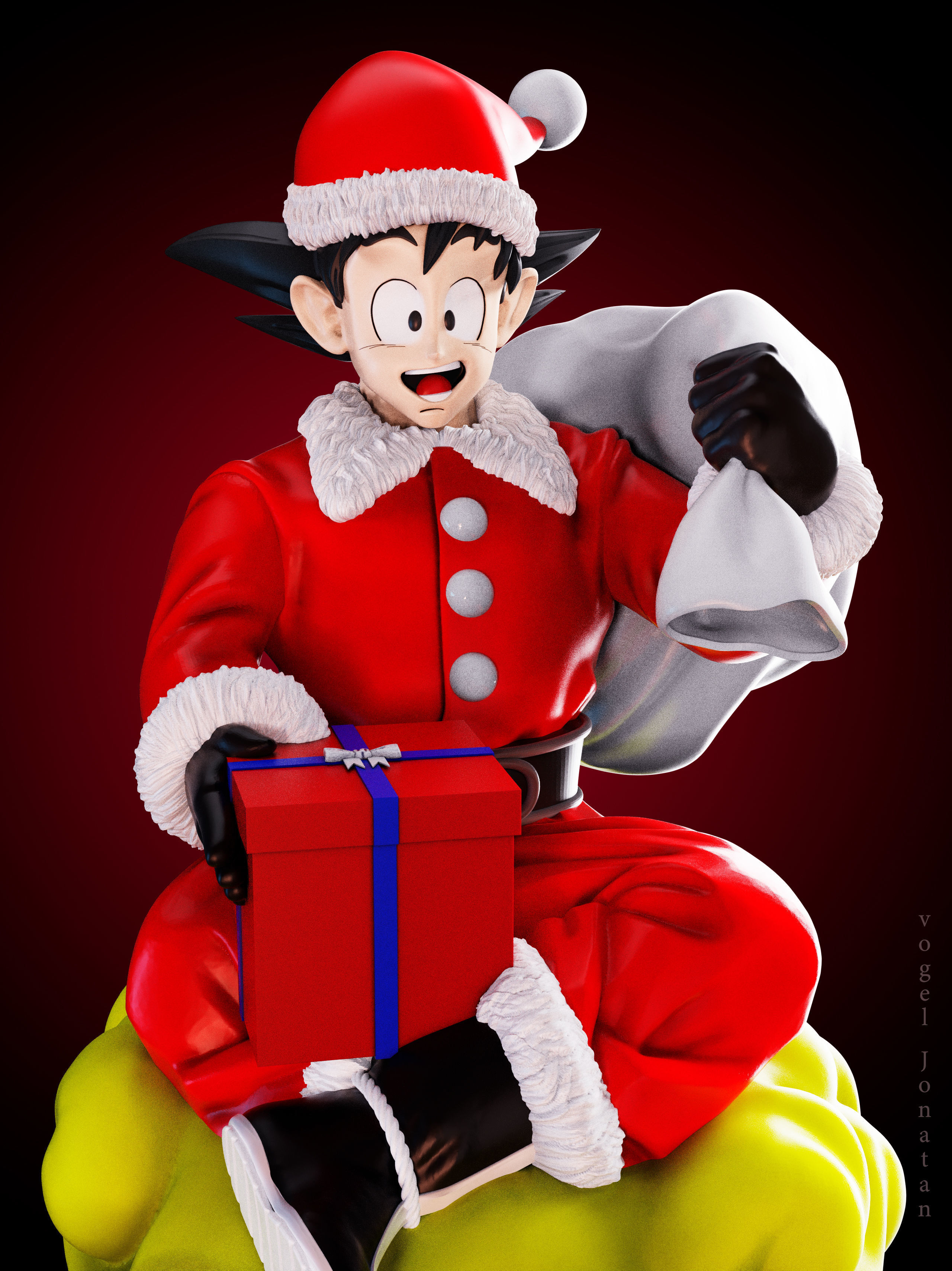 Goku Navidad 3D print model_3