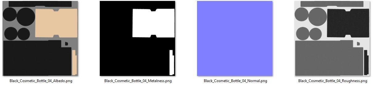 Black Cosmetic Bottle 04 3D model_12