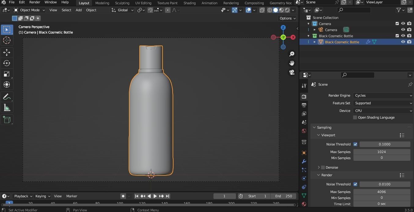 Black Cosmetic Bottle 04 3D model_13
