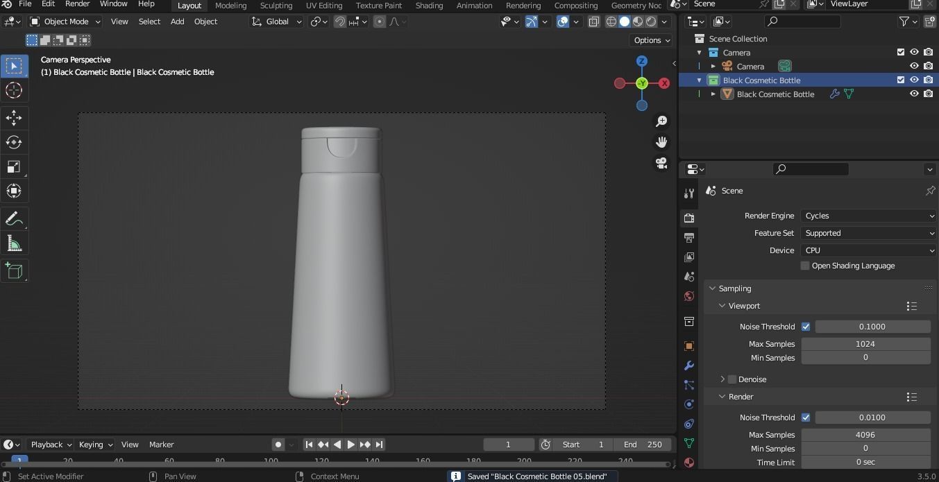 Black Cosmetic Bottle 05 3D model_14