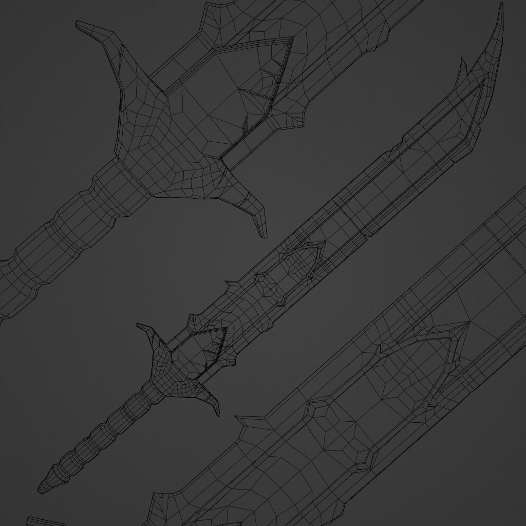 Dragon Style Sword Low-poly 3D model_14