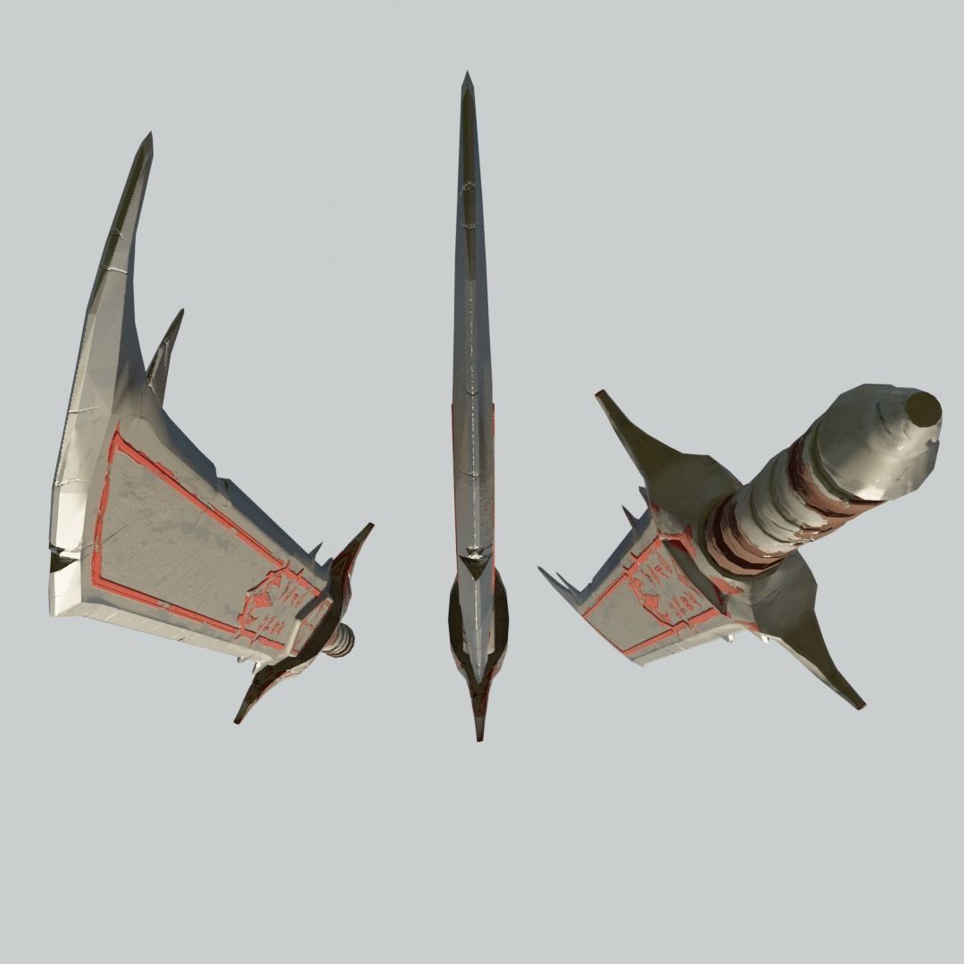 Dragon Style Sword Low-poly 3D model_8