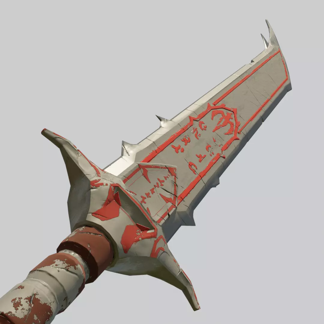 Dragon Style Sword Low-poly 3D model_0