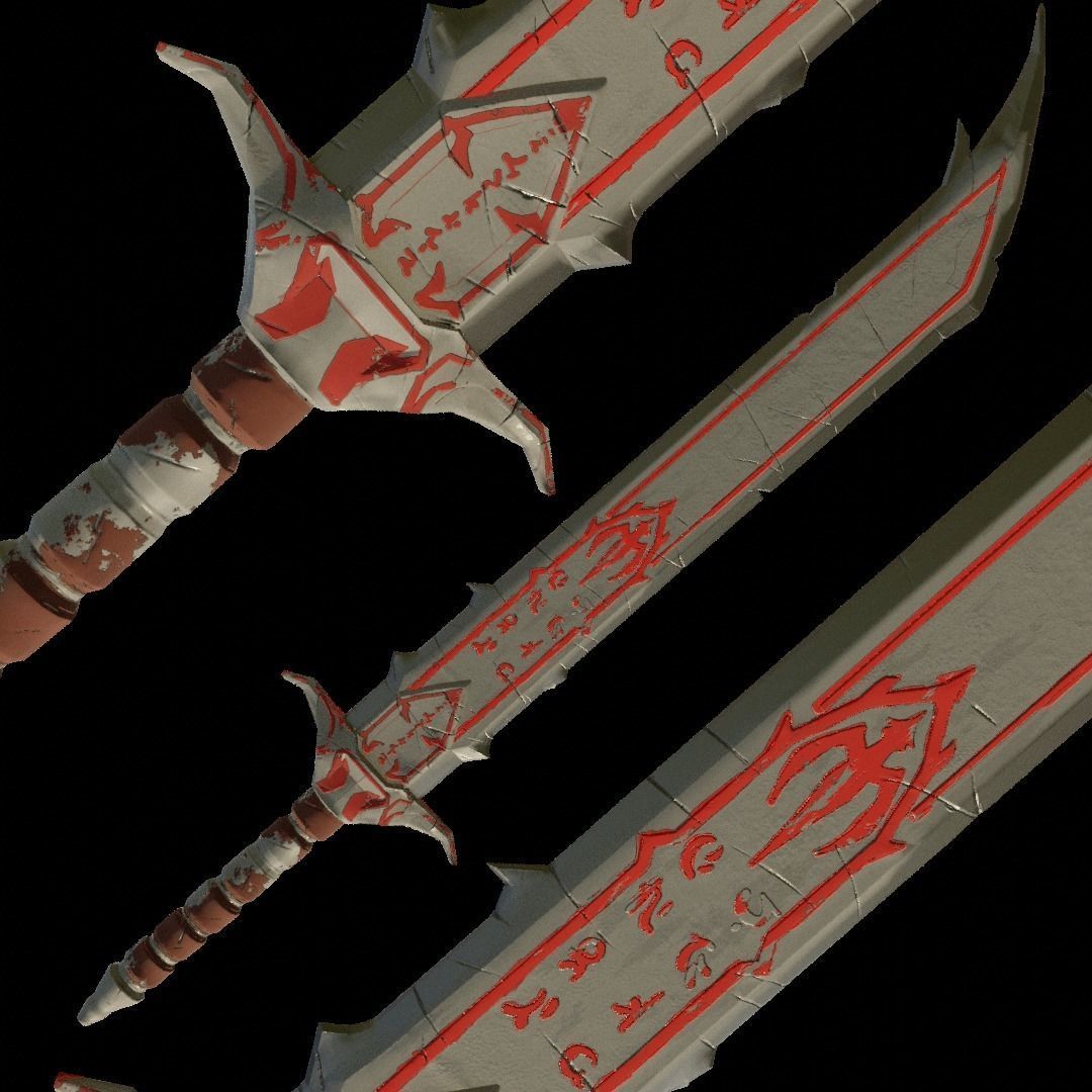 Dragon Style Sword Low-poly 3D model_9