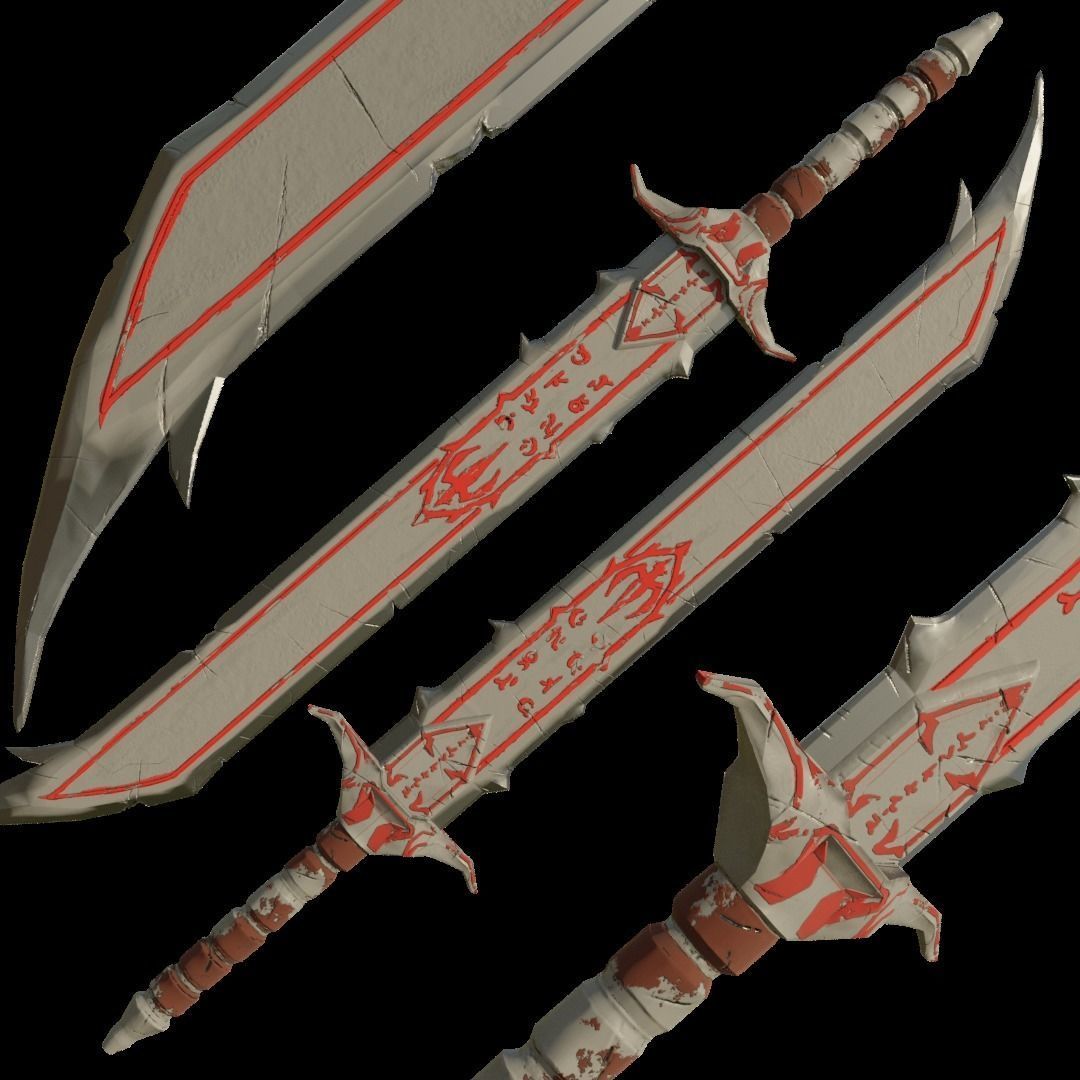 Dragon Style Sword Low-poly 3D model_2