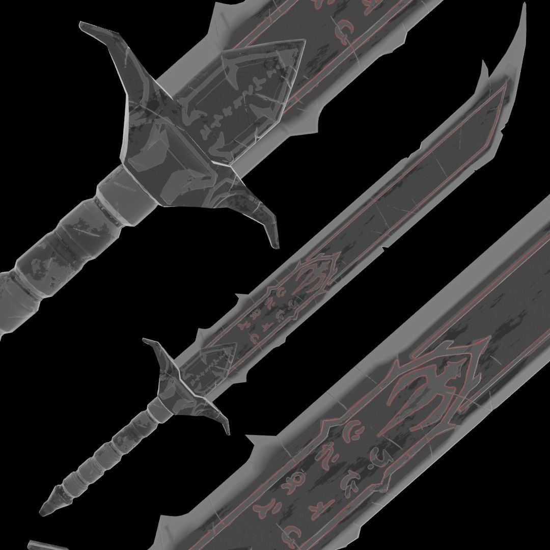 Dragon Style Sword Low-poly 3D model_11