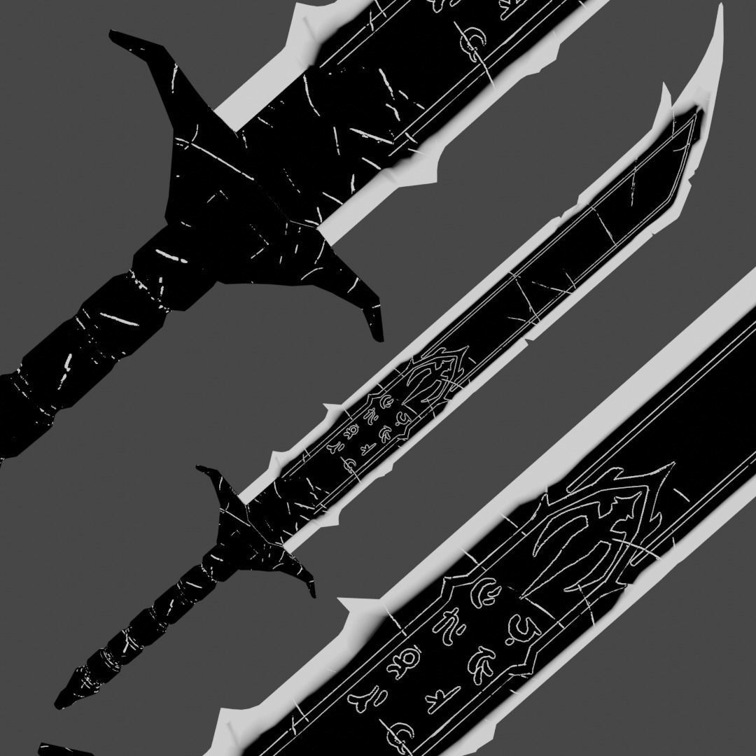 Dragon Style Sword Low-poly 3D model_12