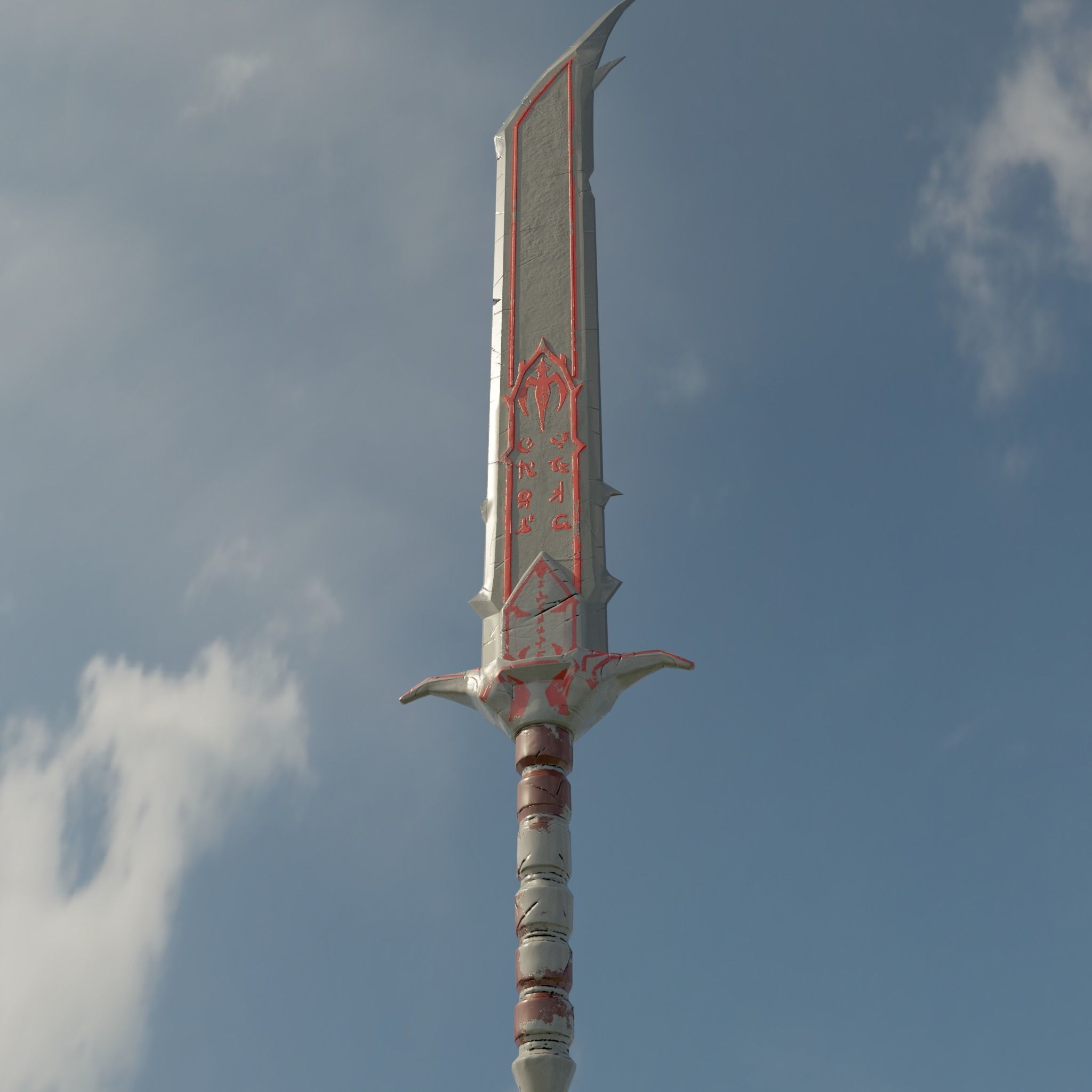 Dragon Style Sword Low-poly 3D model_1