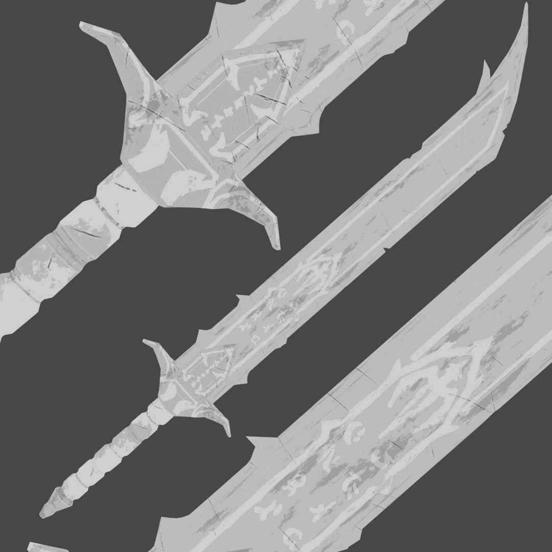 Dragon Style Sword Low-poly 3D model_3