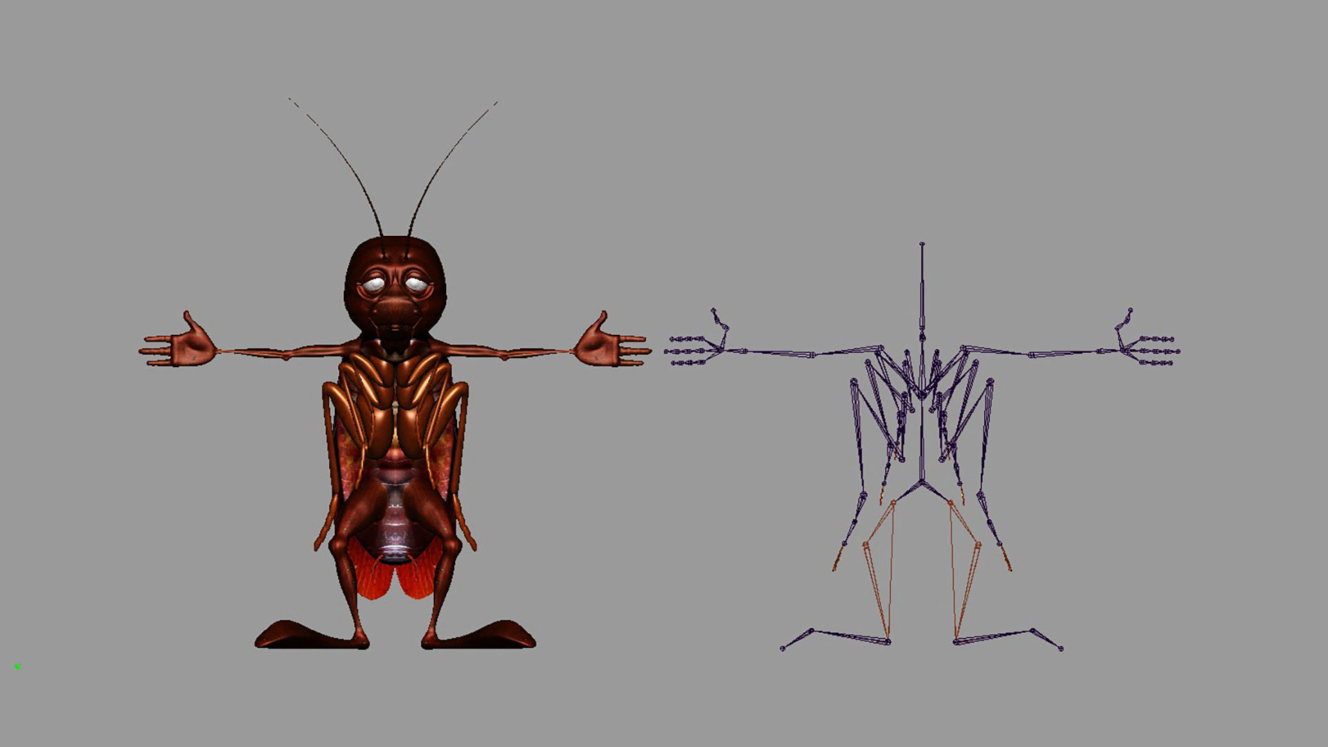 Cockroach Character Low-poly 3D model_2