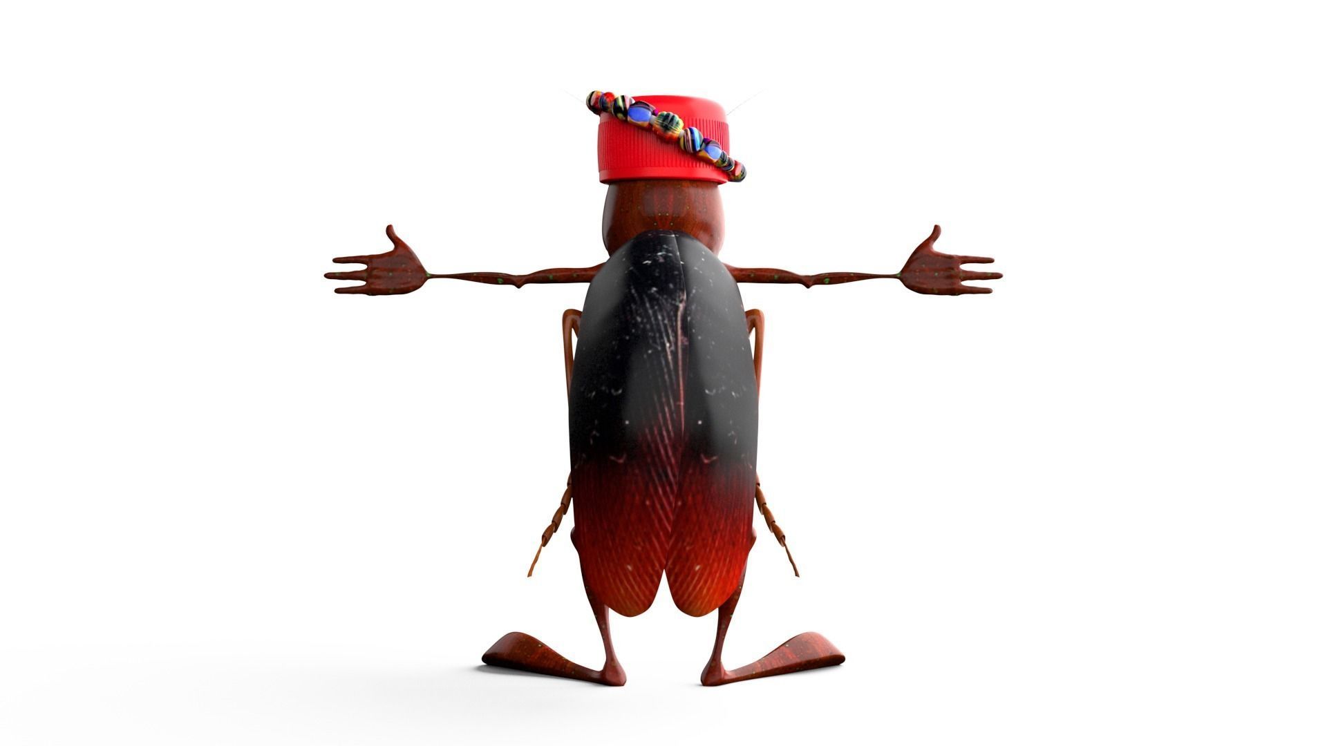 Cockroach Character Low-poly 3D model_6