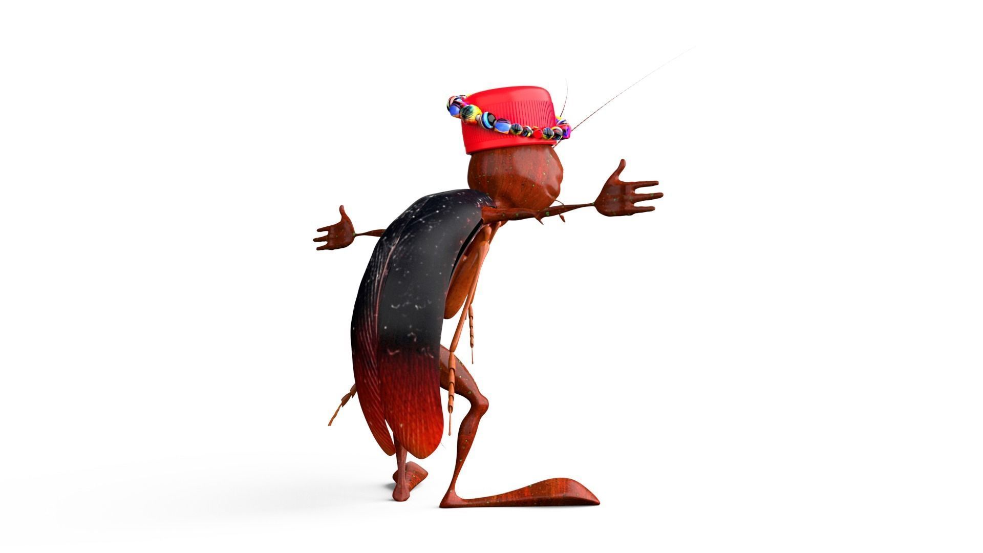 Cockroach Character Low-poly 3D model_5