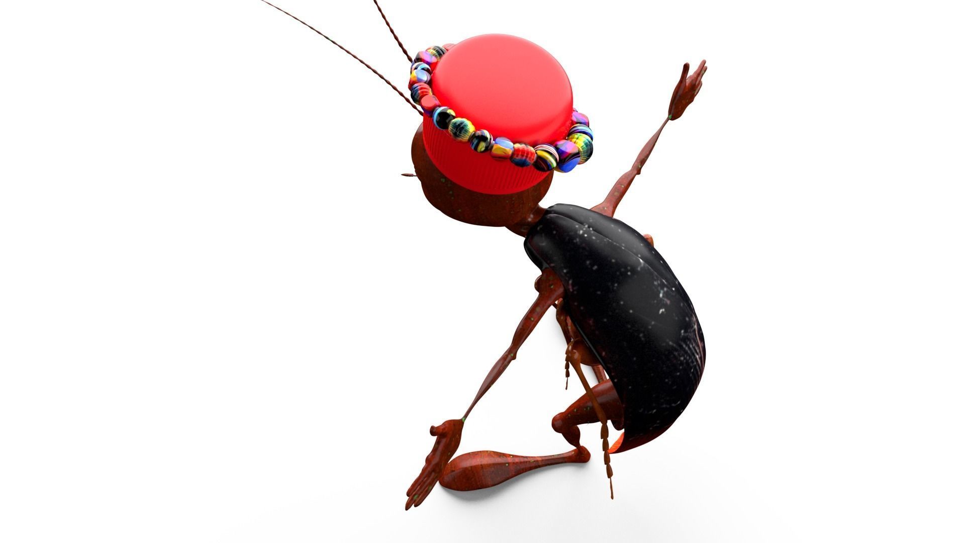 Cockroach Character Low-poly 3D model_11