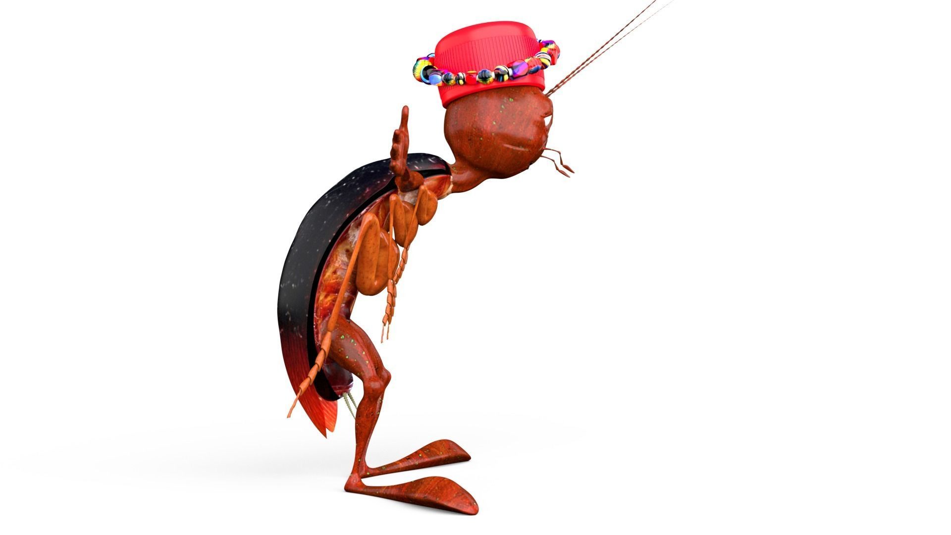Cockroach Character Low-poly 3D model_7