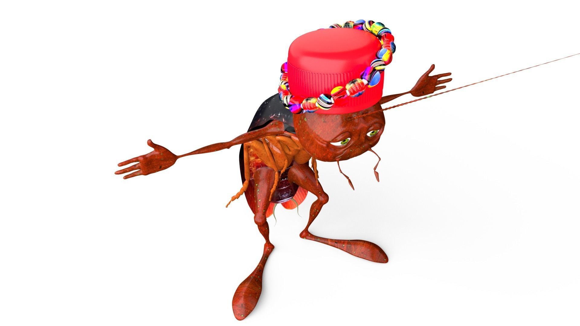 Cockroach Character Low-poly 3D model_10