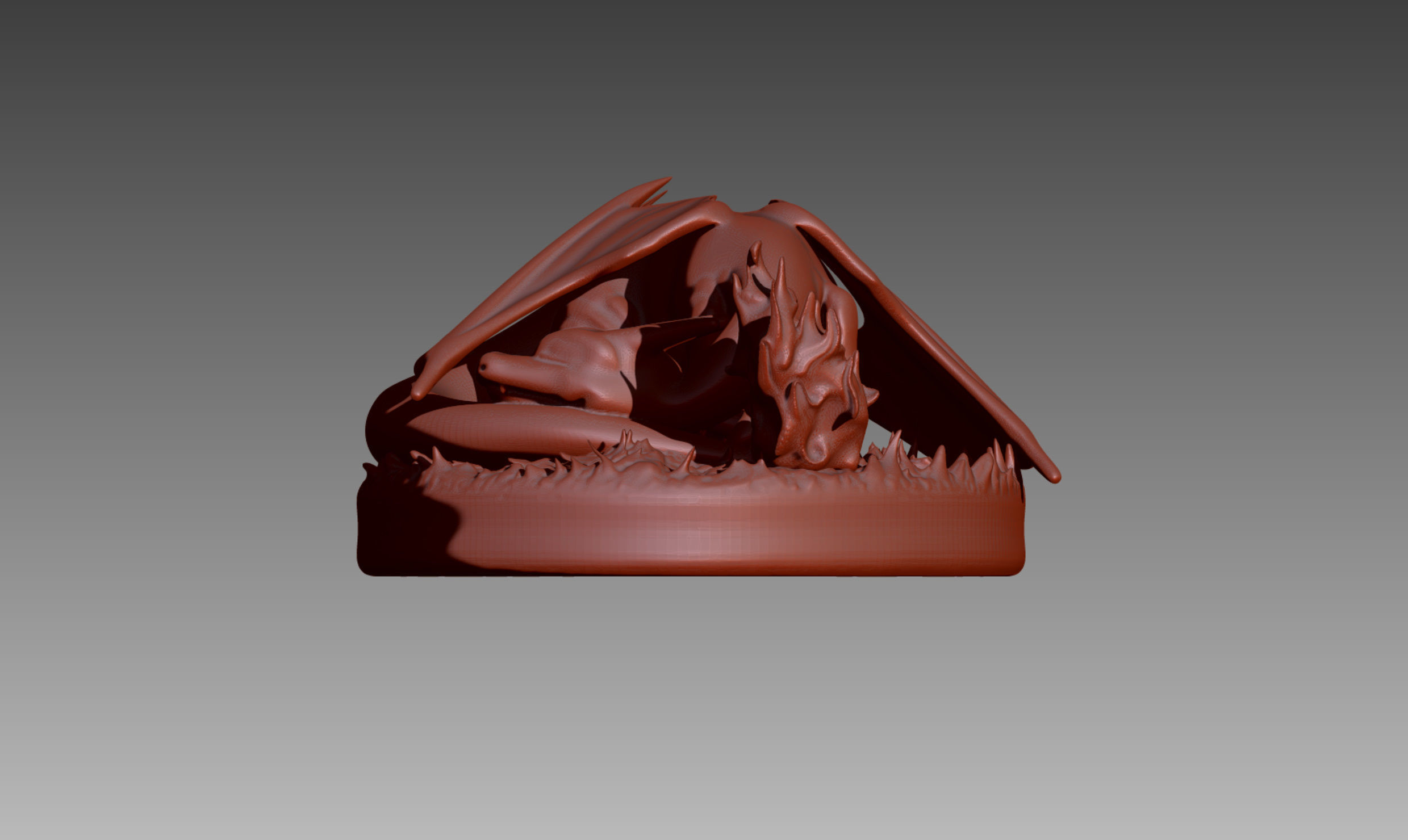 Charizard sleeping Pokemon OBJ STL 3D print model_2