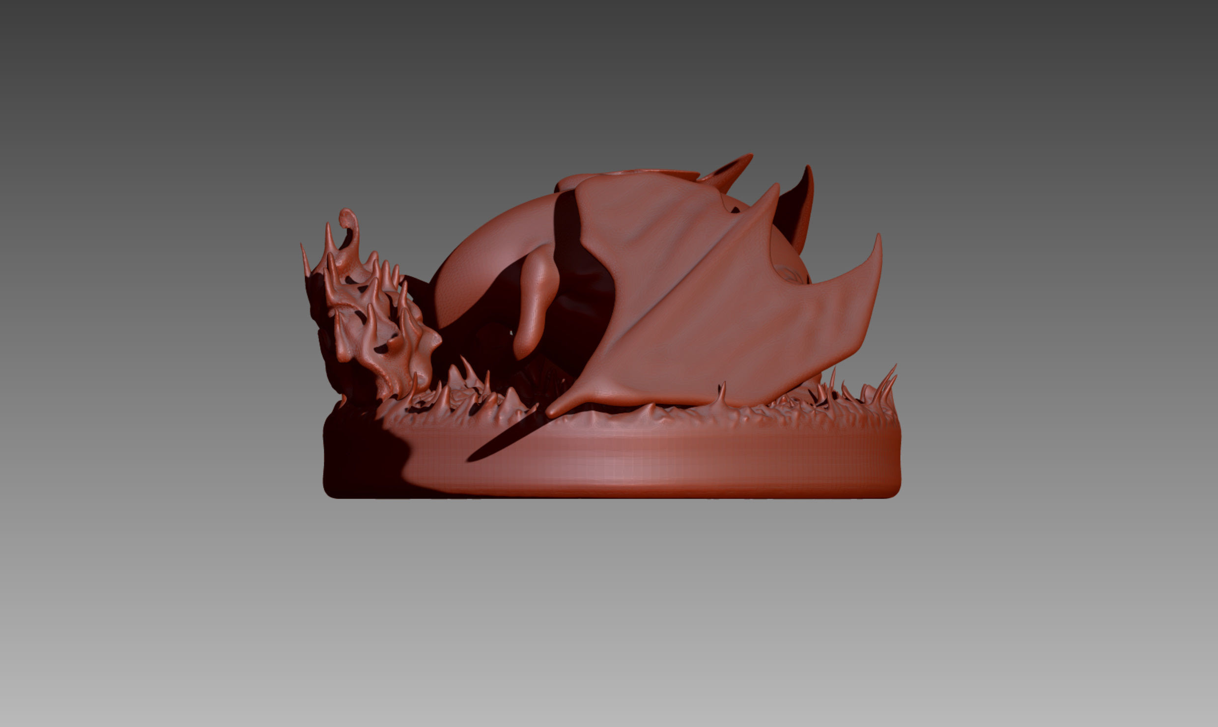 Charizard sleeping Pokemon OBJ STL 3D print model_4