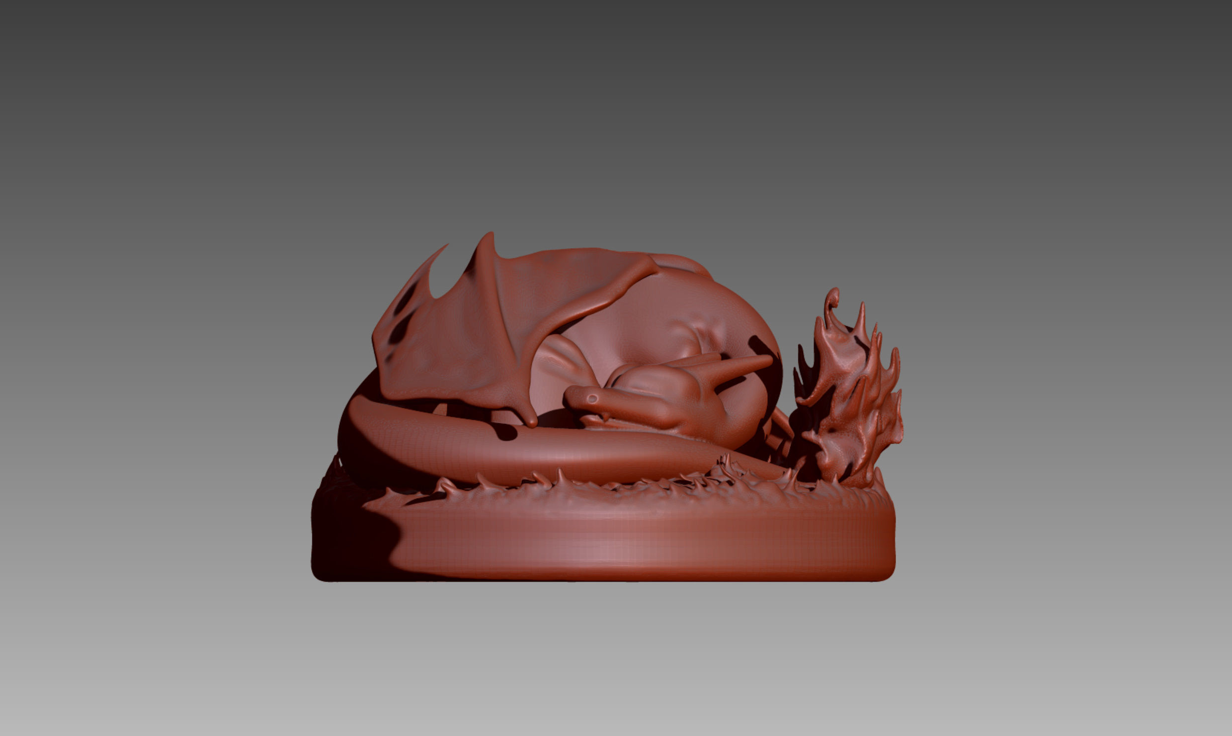 Charizard sleeping Pokemon OBJ STL 3D print model_1