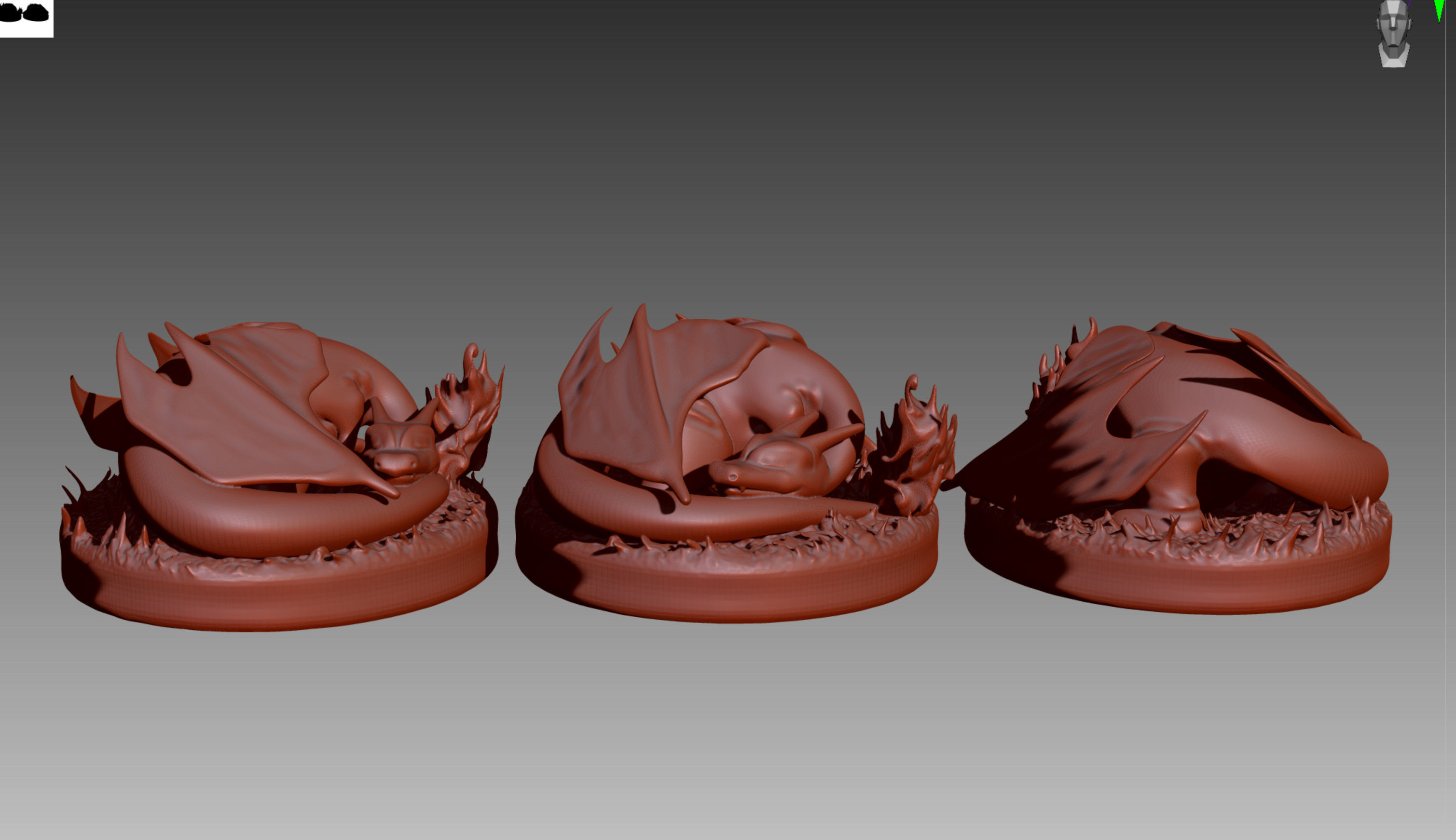 Charizard sleeping Pokemon OBJ STL 3D print model_9