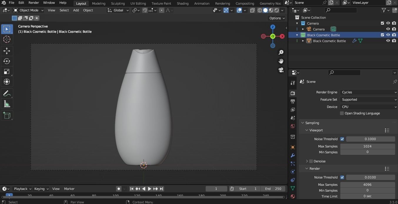 Black Cosmetic Bottle 06 3D model_15