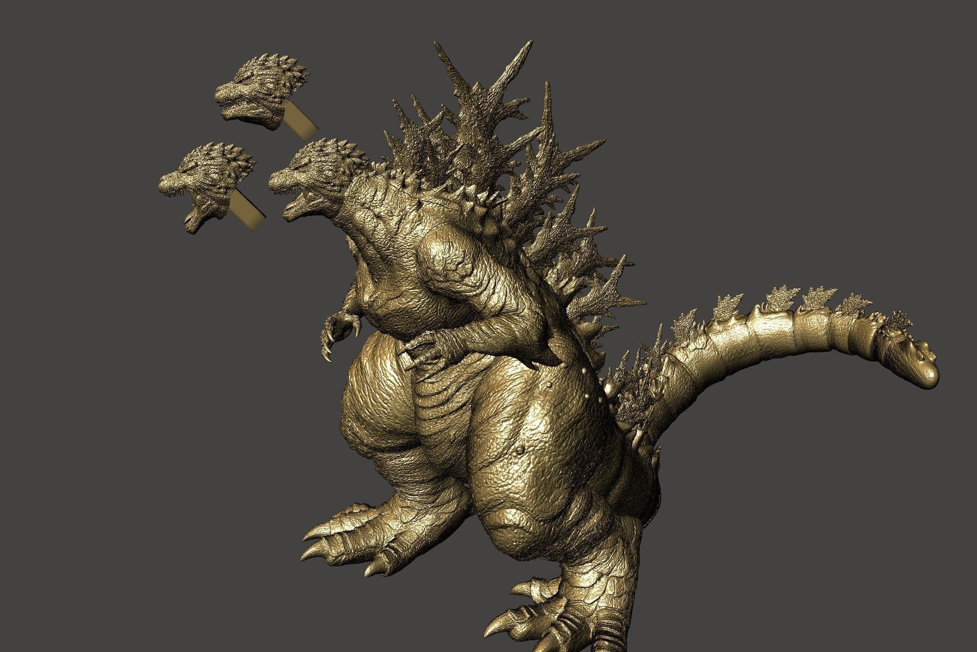 GODZILLA MINUS ONE -1 EXTREME DETAIL DYNAMIC POSE keyed and cut 3D print model_20