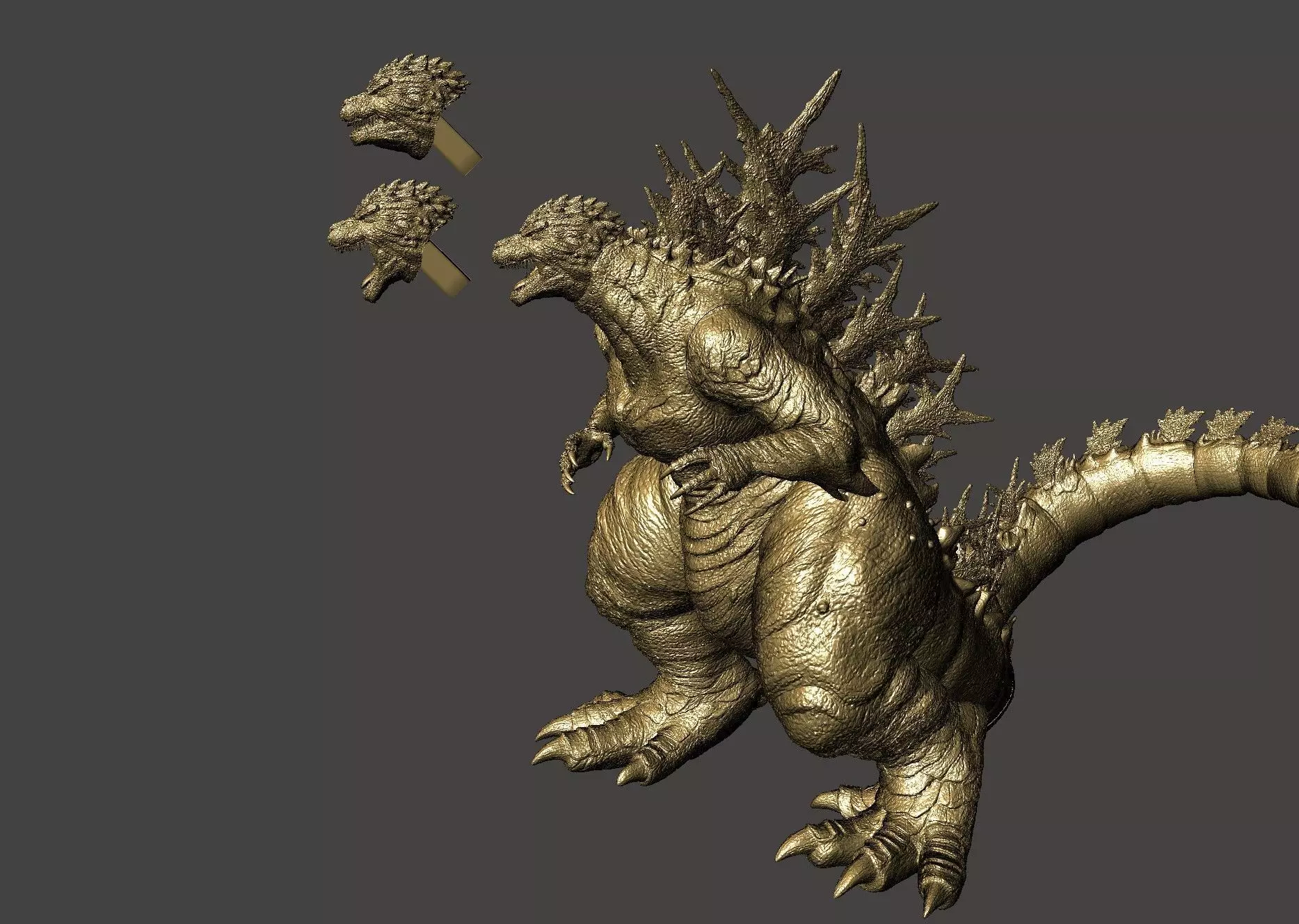 GODZILLA MINUS ONE -1 EXTREME DETAIL DYNAMIC POSE keyed and cut 3D print model_0