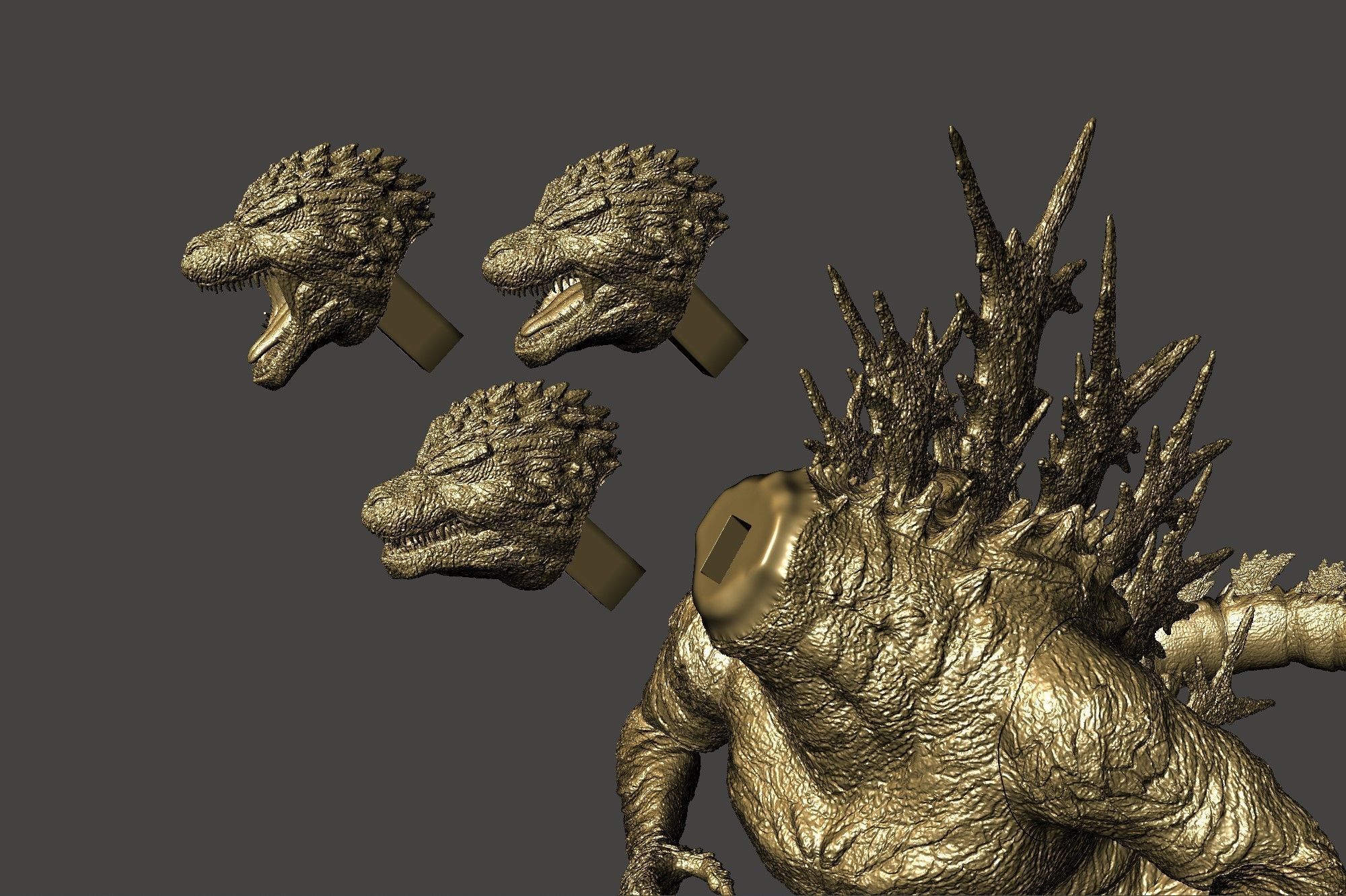 GODZILLA MINUS ONE -1 EXTREME DETAIL DYNAMIC POSE keyed and cut 3D print model_2