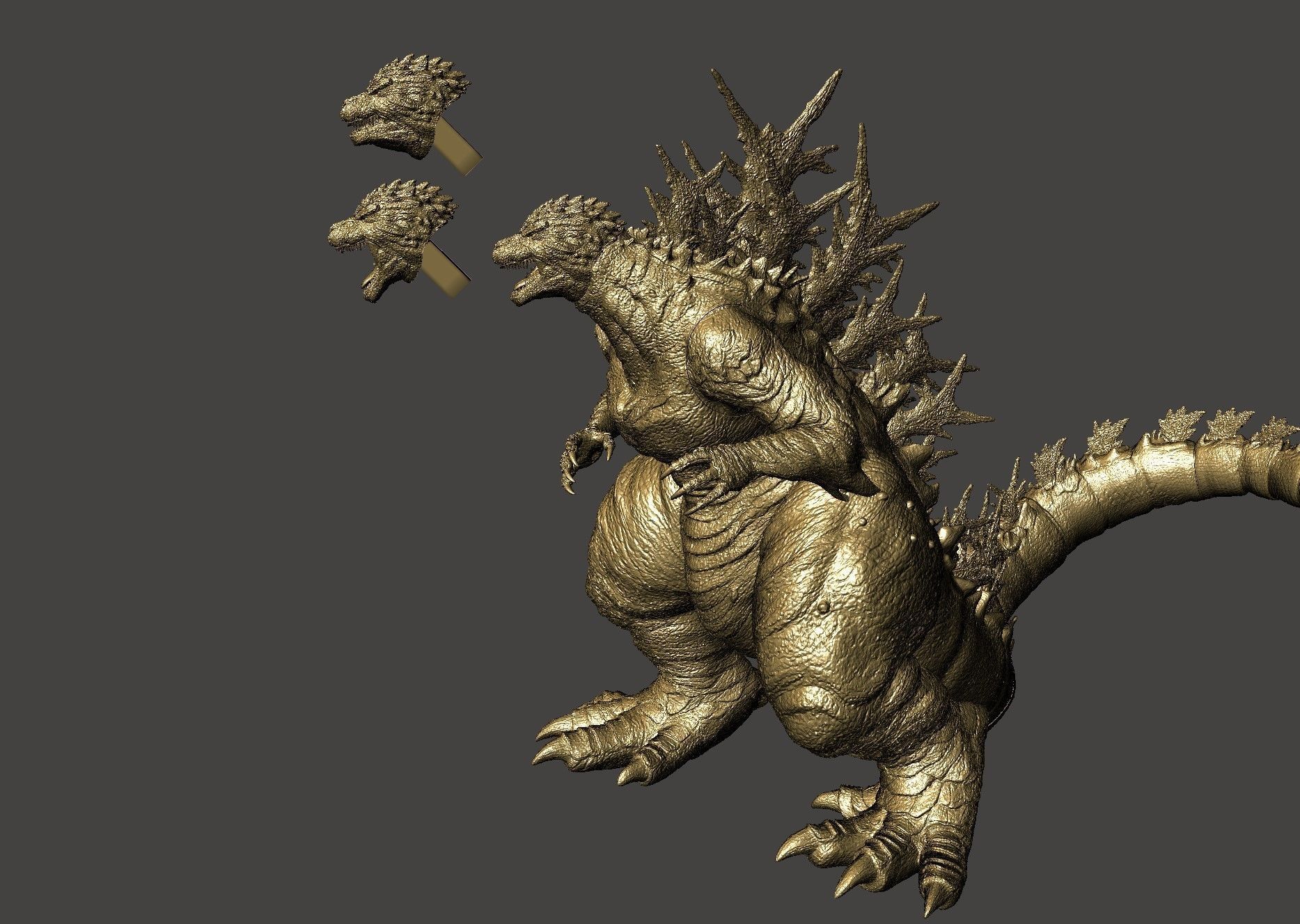 GODZILLA MINUS ONE -1 EXTREME DETAIL DYNAMIC POSE keyed and cut 3D print model_26