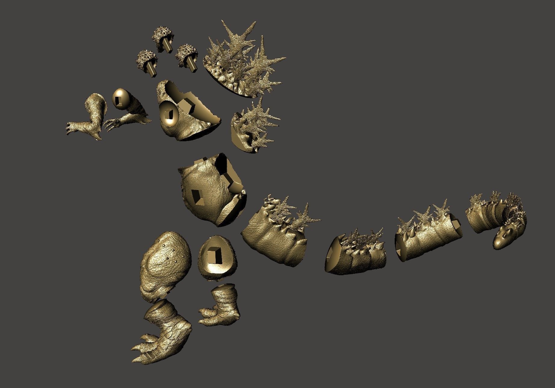 GODZILLA MINUS ONE -1 EXTREME DETAIL DYNAMIC POSE keyed and cut 3D print model_3