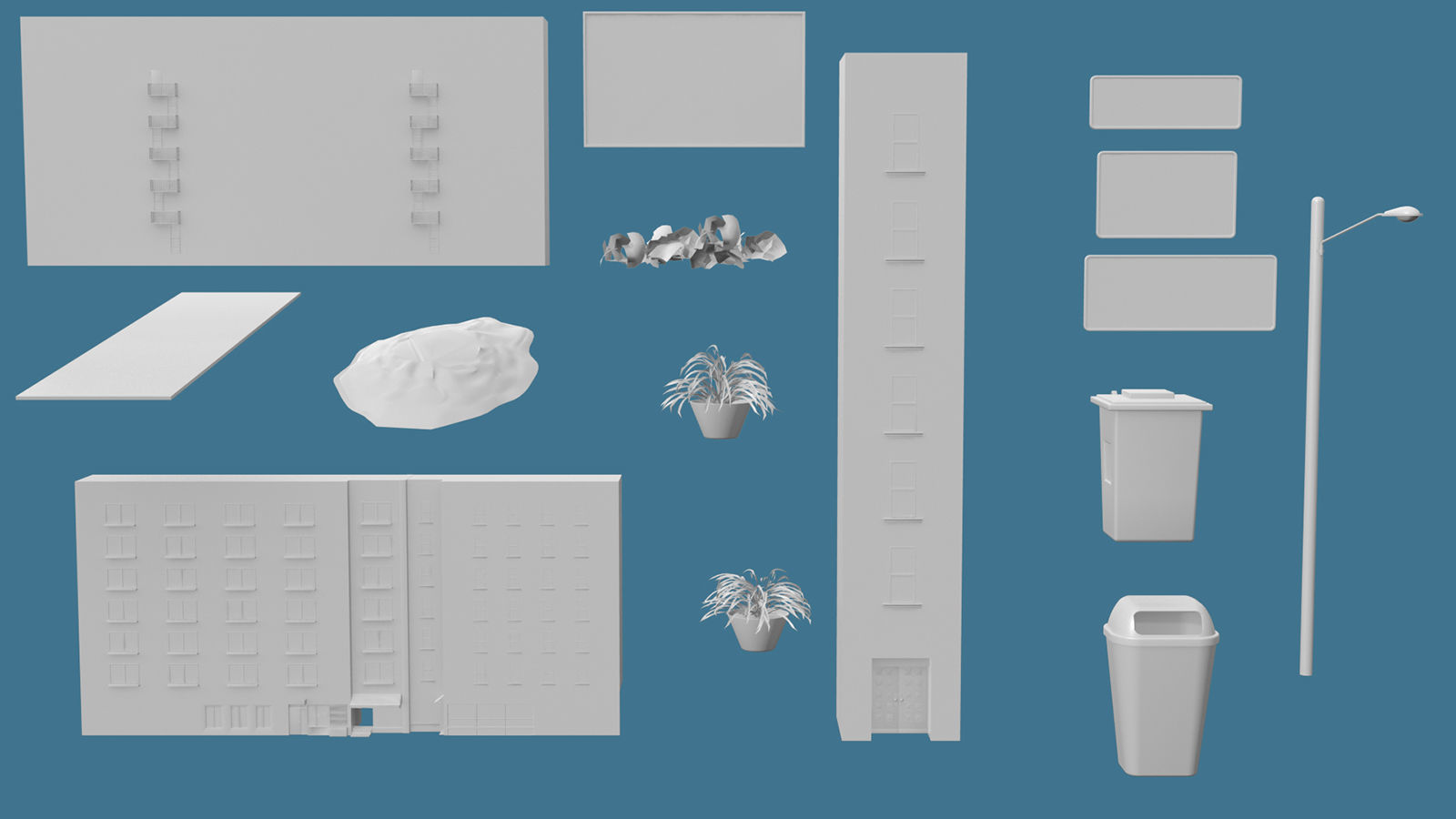 Simple Street Way 3D model_8