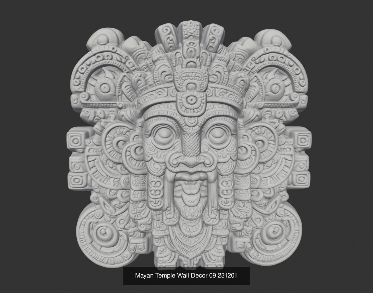 Mayan Temple Wall Decor Pack 231201 3D Model Collection_2
