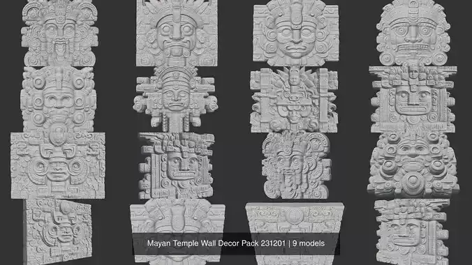 Mayan Temple Wall Decor Pack 231201