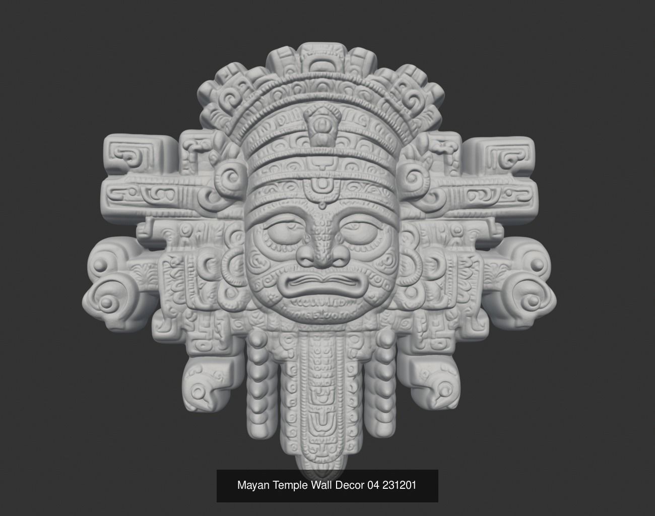 Mayan Temple Wall Decor Pack 231201 3D Model Collection_7