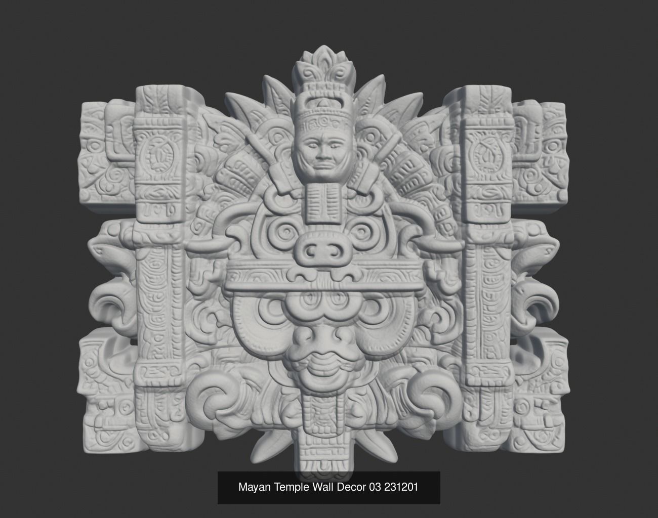 Mayan Temple Wall Decor Pack 231201 3D Model Collection_8