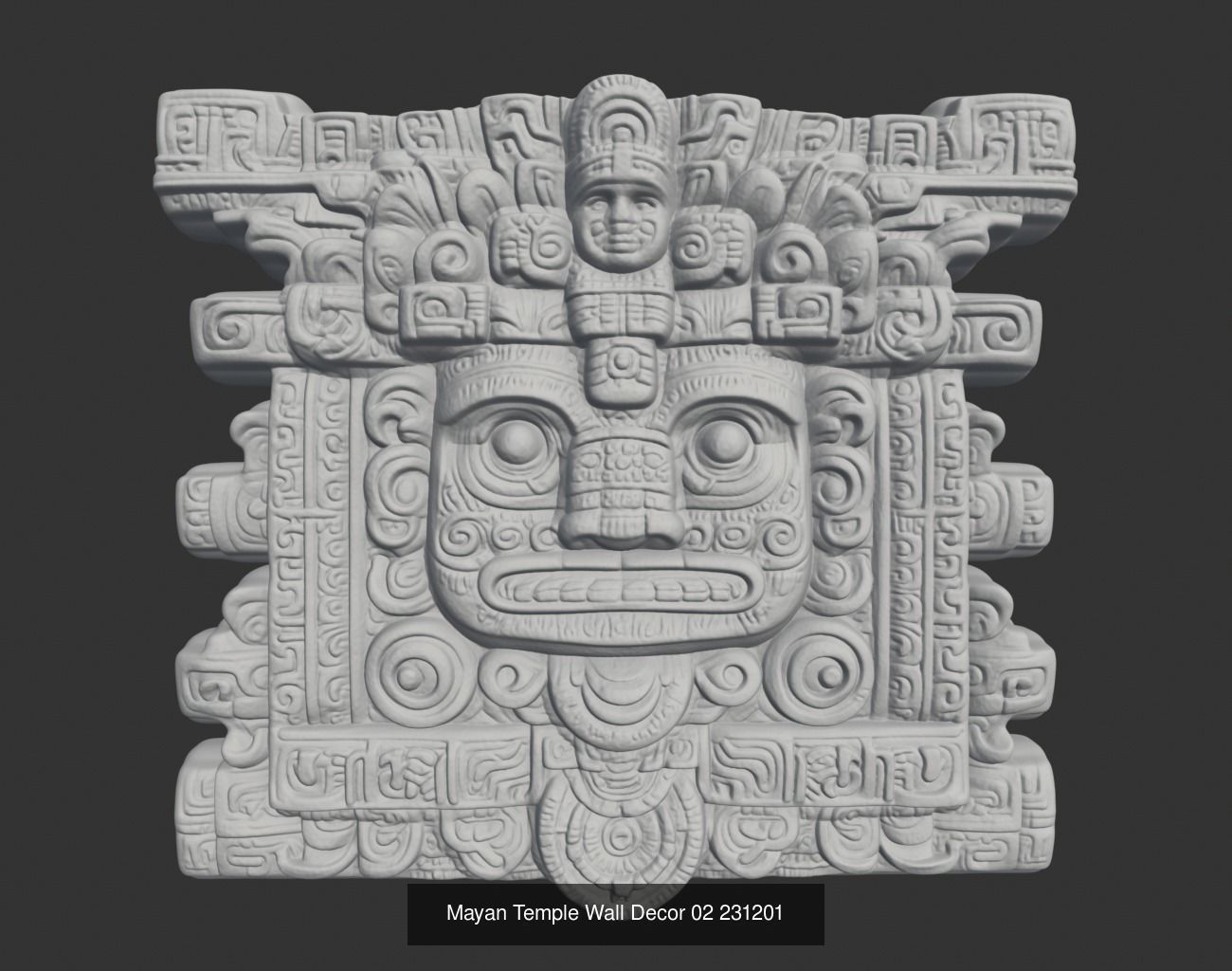 Mayan Temple Wall Decor Pack 231201 3D Model Collection_9