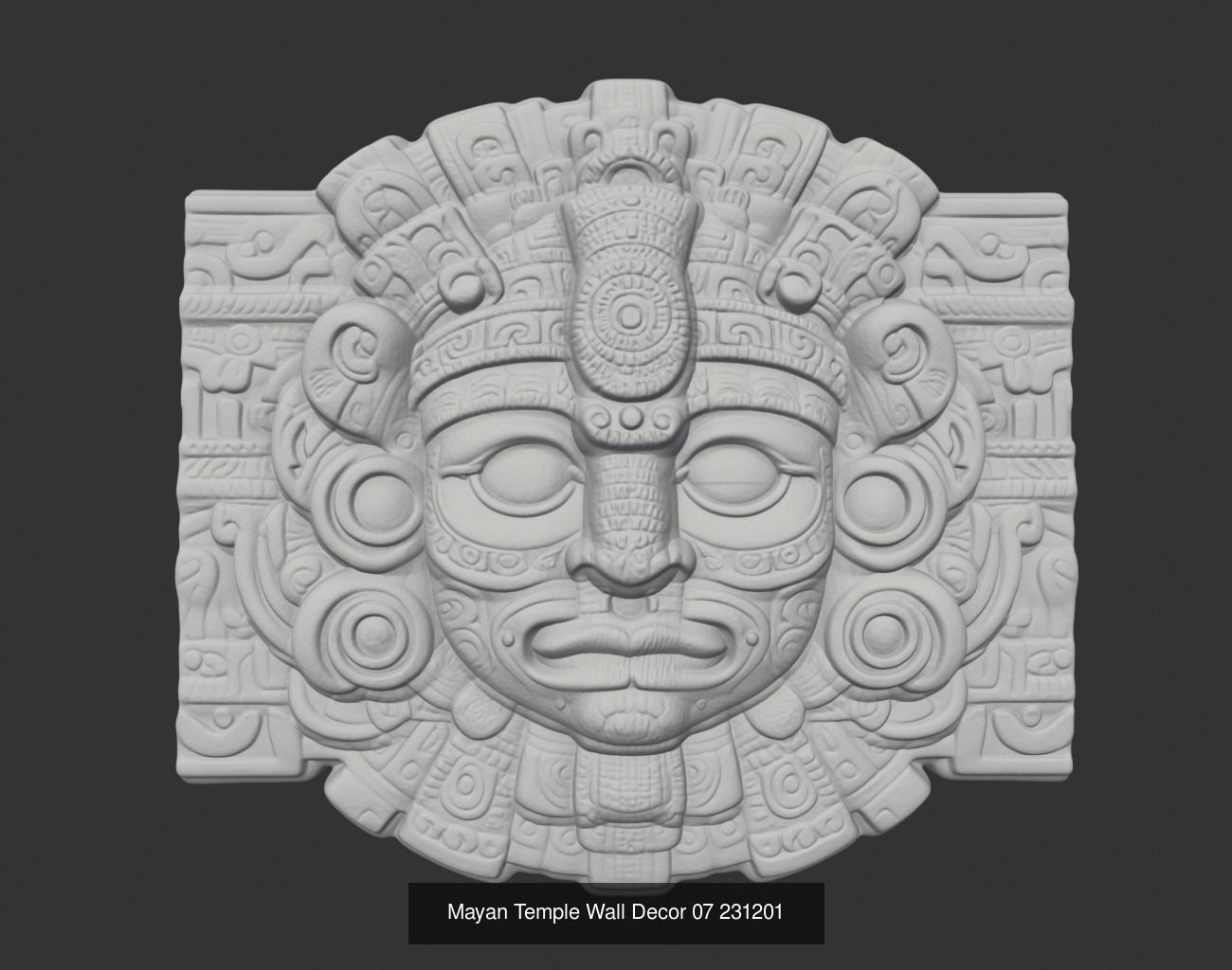 Mayan Temple Wall Decor Pack 231201 3D Model Collection_4