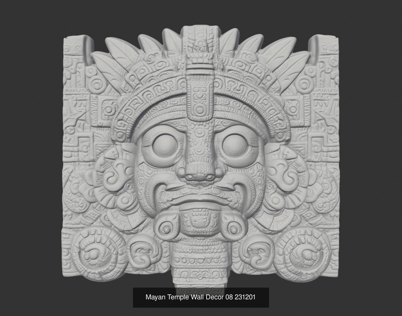 Mayan Temple Wall Decor Pack 231201 3D Model Collection_3