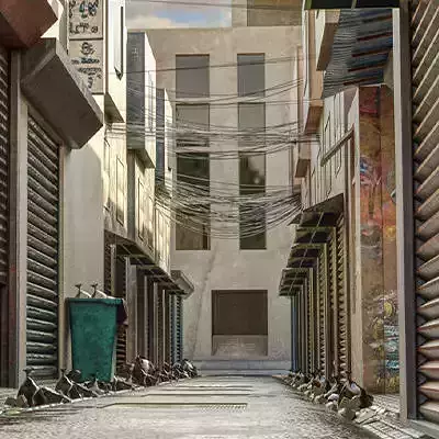 Dirty Japan Street 3D model