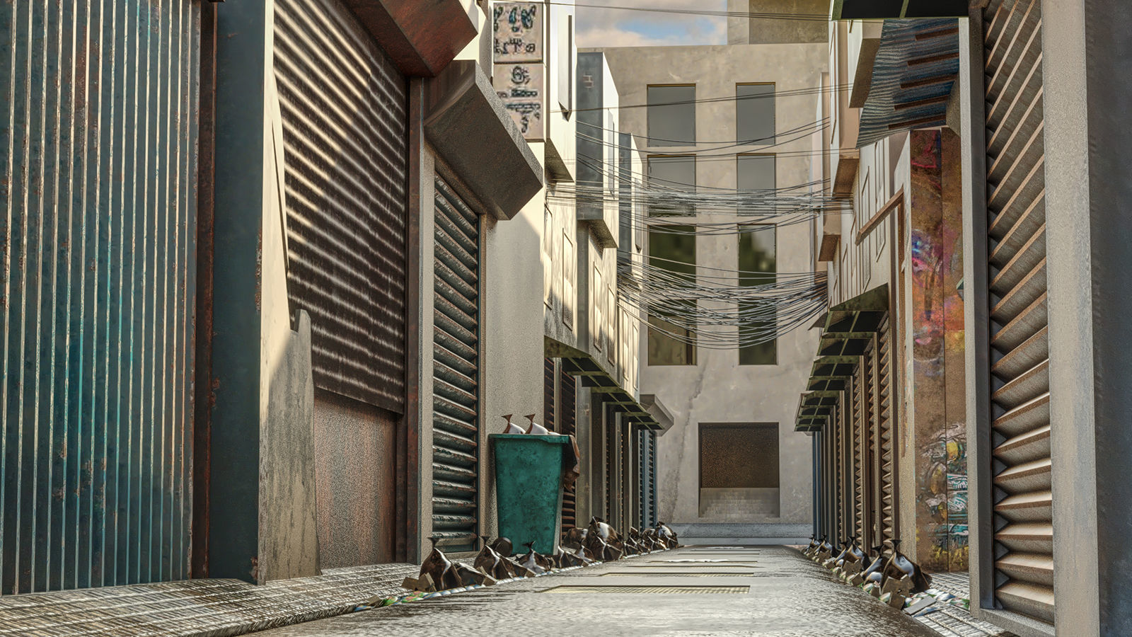 Dirty Japan Street 3D model_8