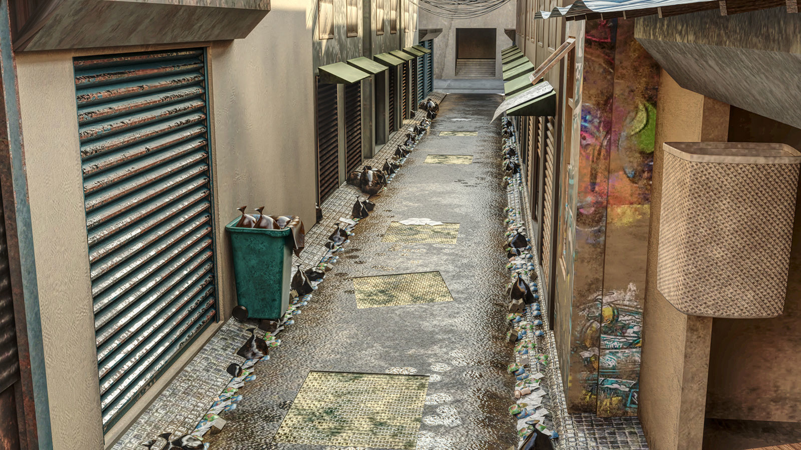 Dirty Japan Street 3D model_6