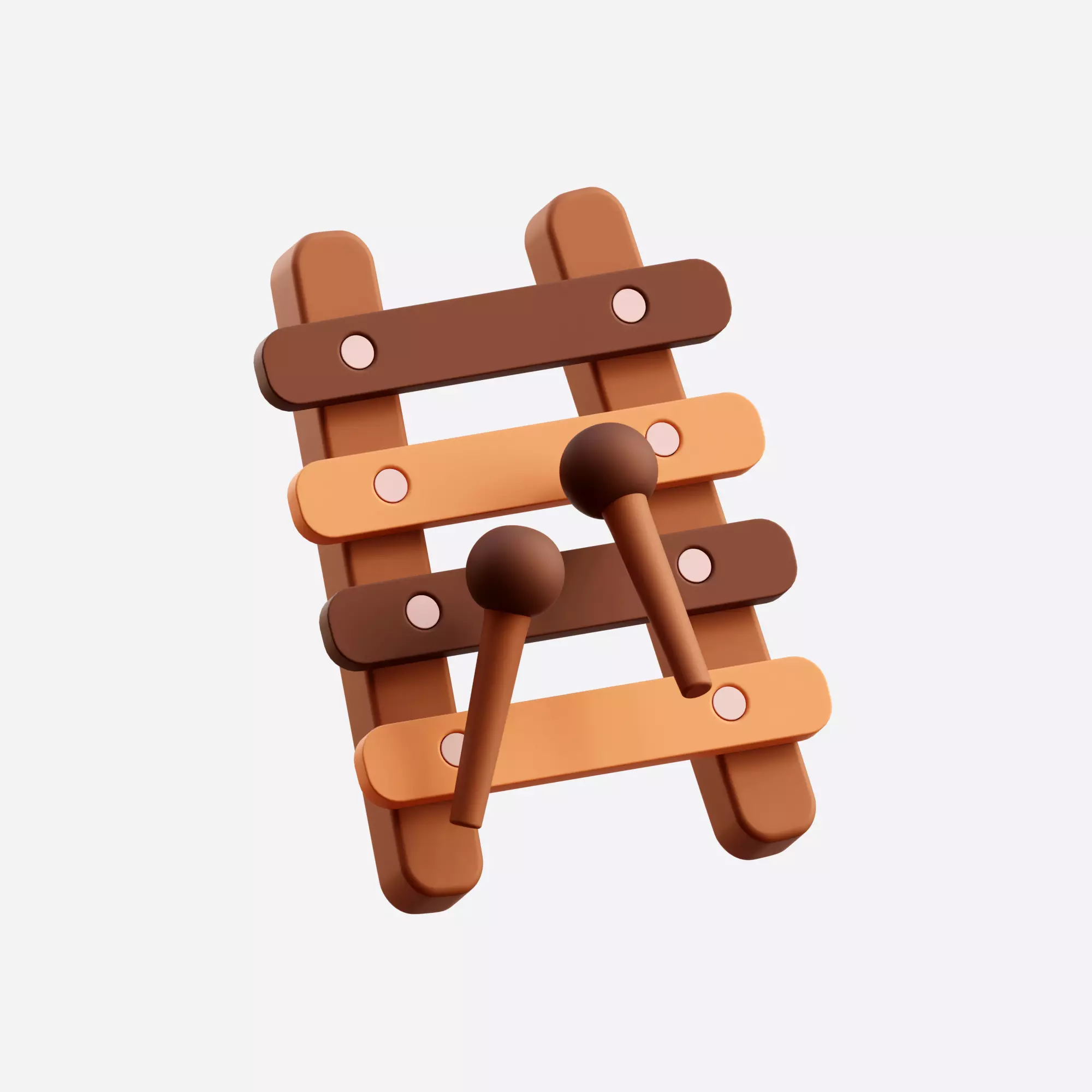 Cartoon Xylophone 3D Illustration Low-poly 3D model