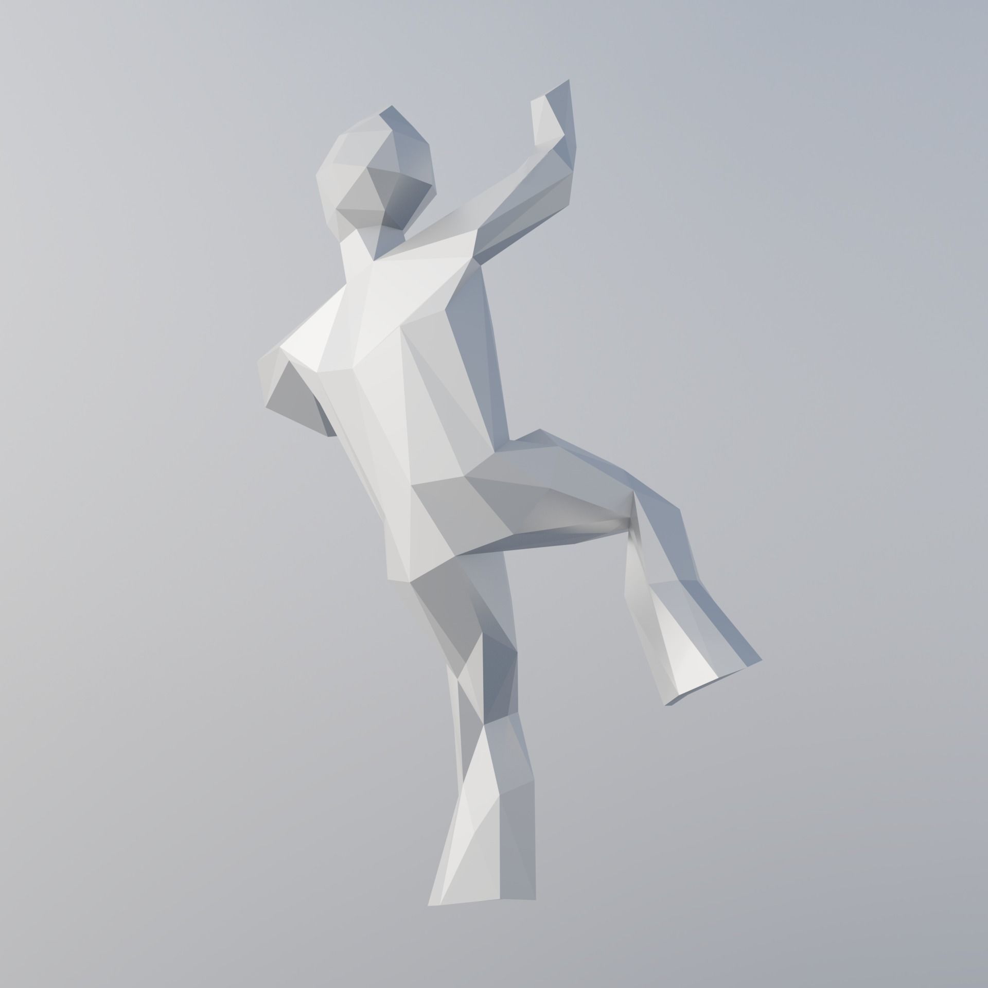 Polyfighter Low-poly 3D model_2