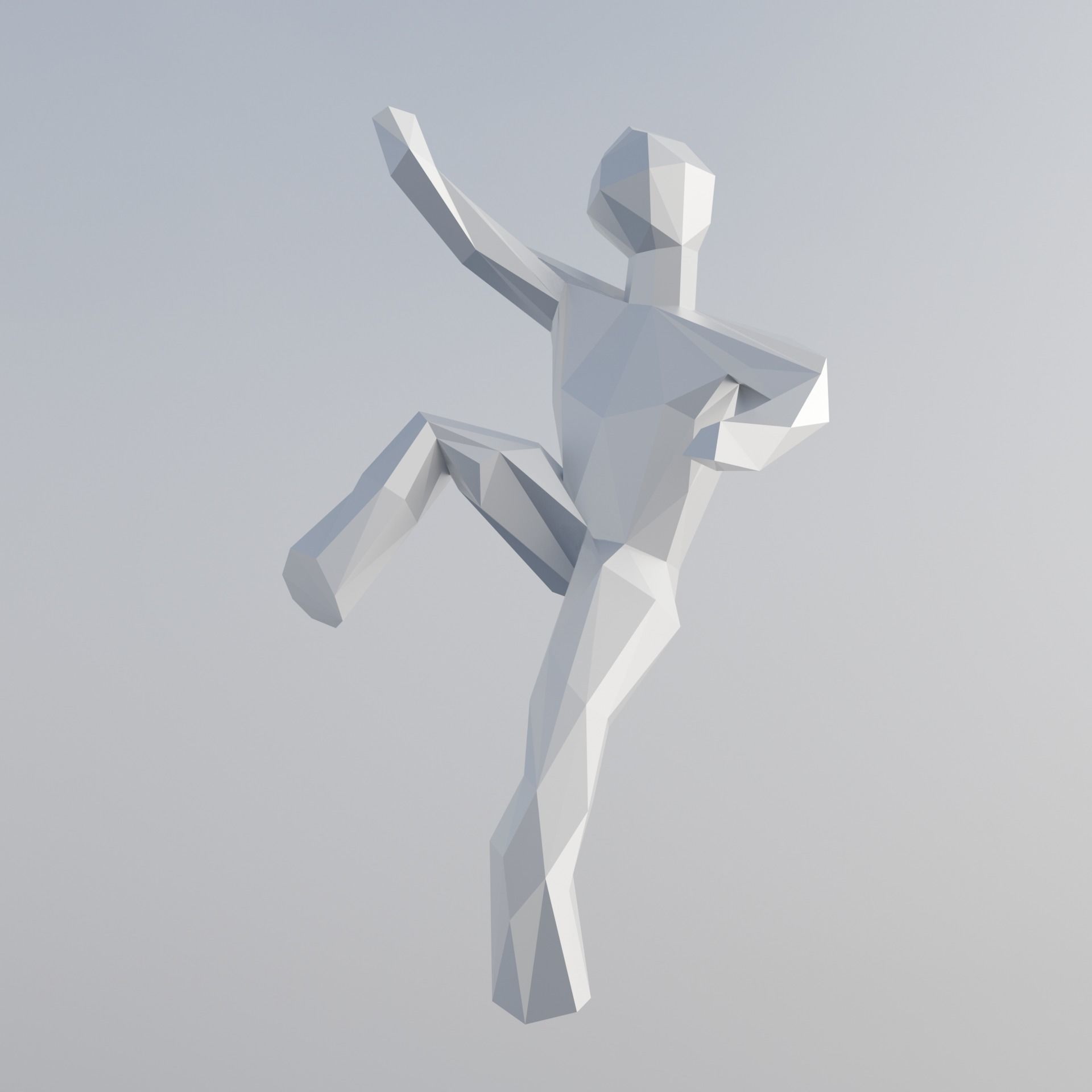 Polyfighter Low-poly 3D model_7