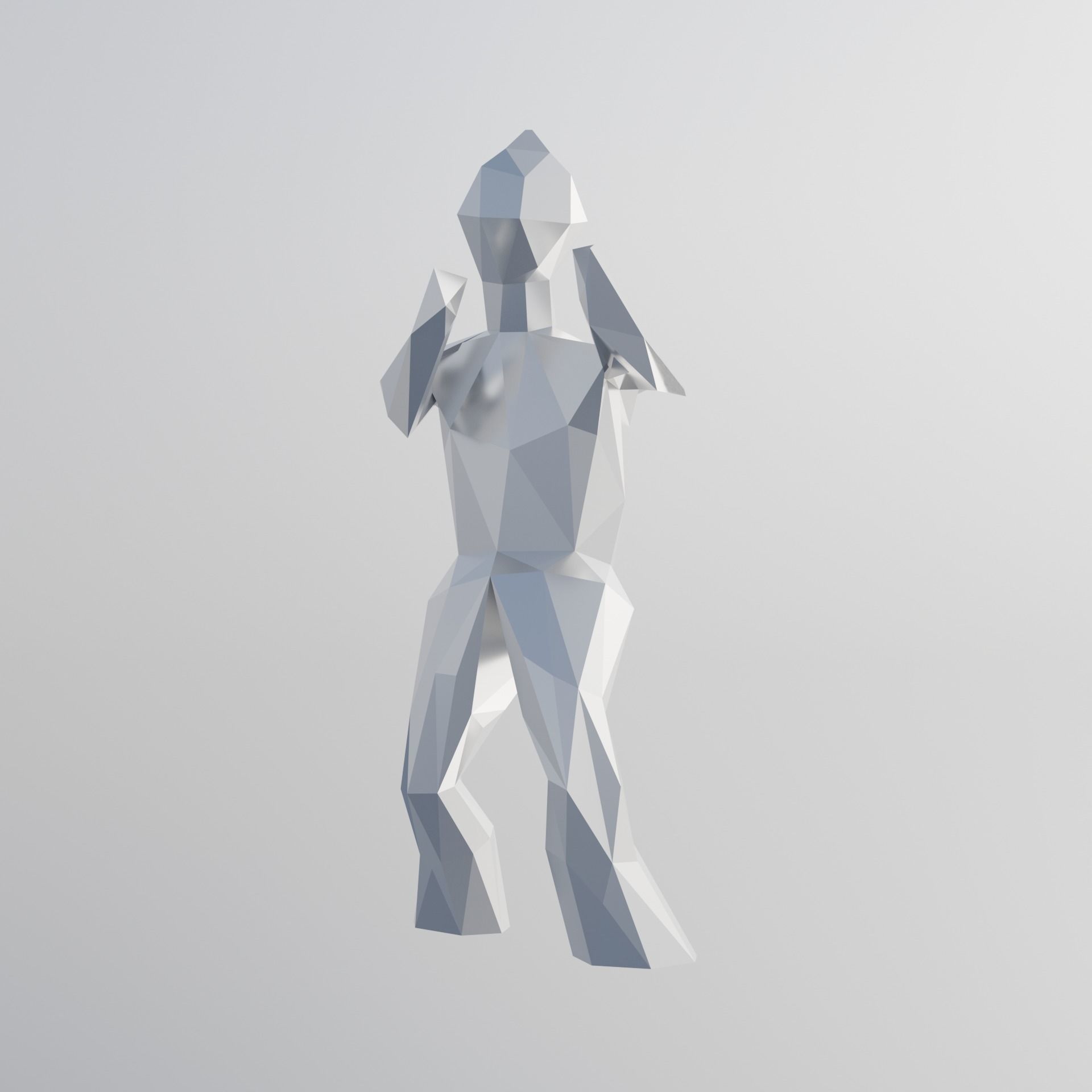 Polyfighter Low-poly 3D model_4