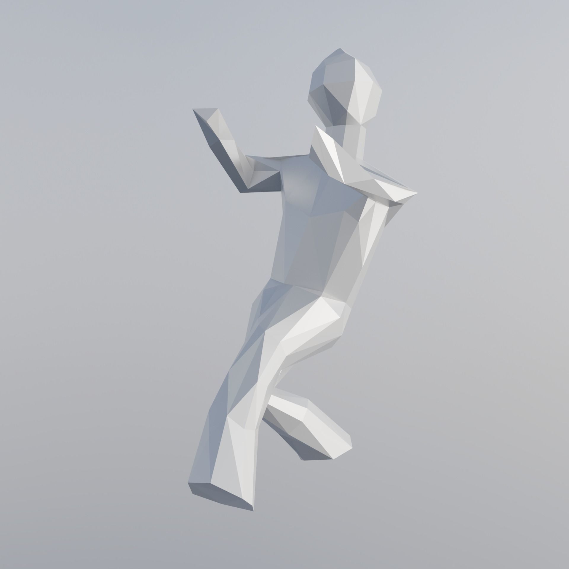 Polyfighter Low-poly 3D model_1